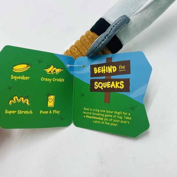 Bark Box S Catch of the Play Fishing Pole Crinkle Squeaker Super Stretch New - Picture 2 of 2